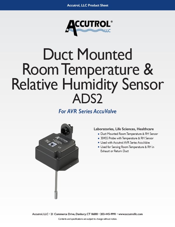 ADS Duct Mounted Room Temperature Sensor