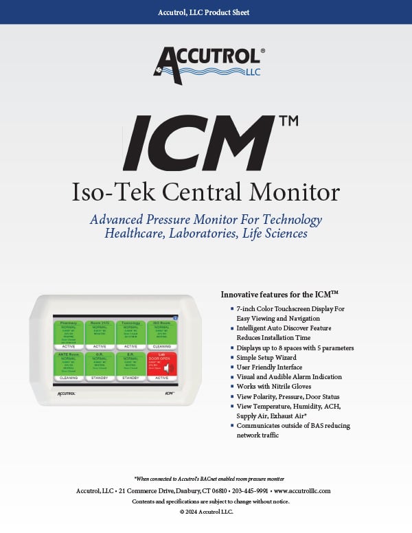 ICM Iso-Tek Central Monitor Product Sheet